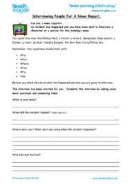 Worksheets for kids - Interviewing-People